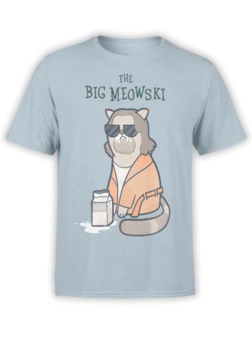 0496 Cat Shirts Meowski Front LightBlue